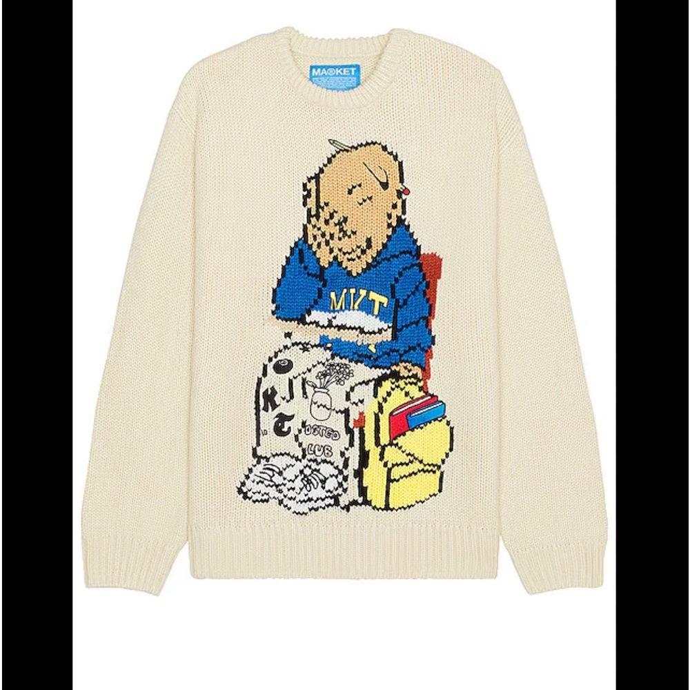 MARKET Making The Grade Bear Crewneck Sweater - Brand New - XL